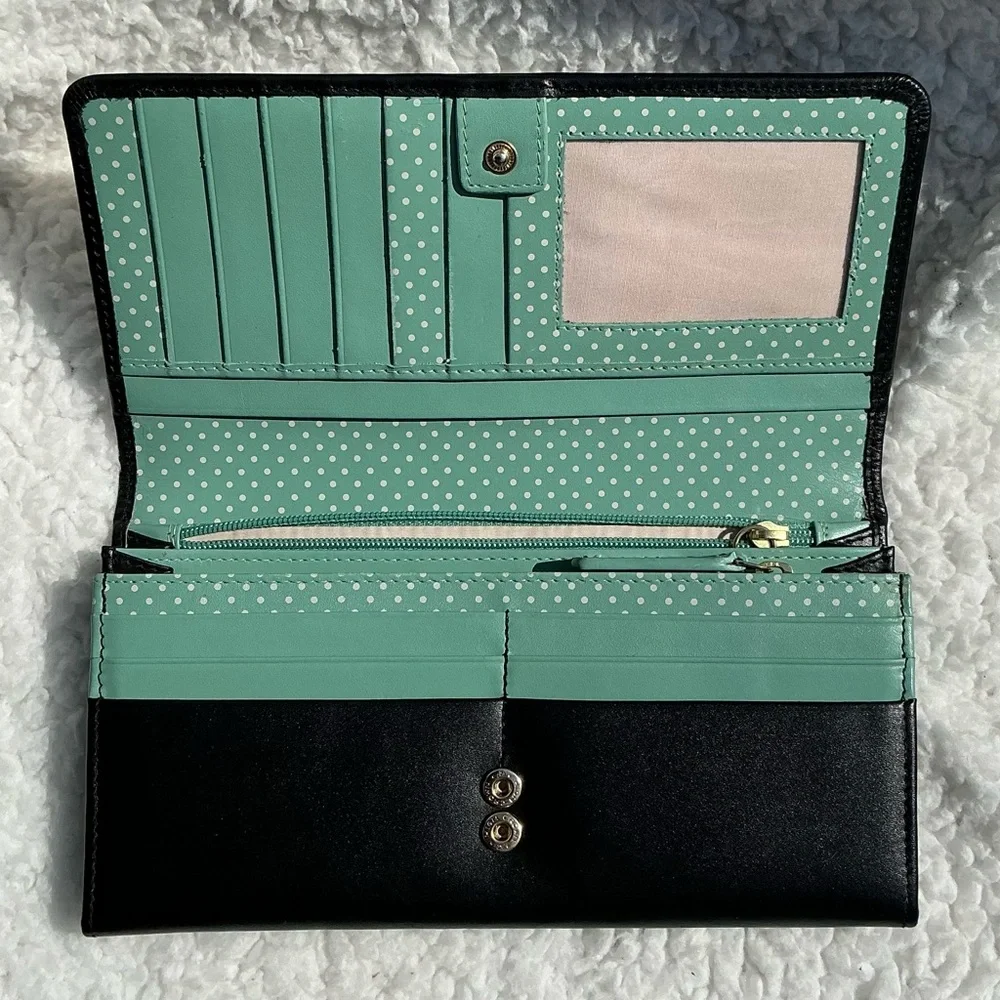 RADLEY LONDON Black Matinee Flapover Wallet 7 1/2” X 4” - Picture 3 of 11